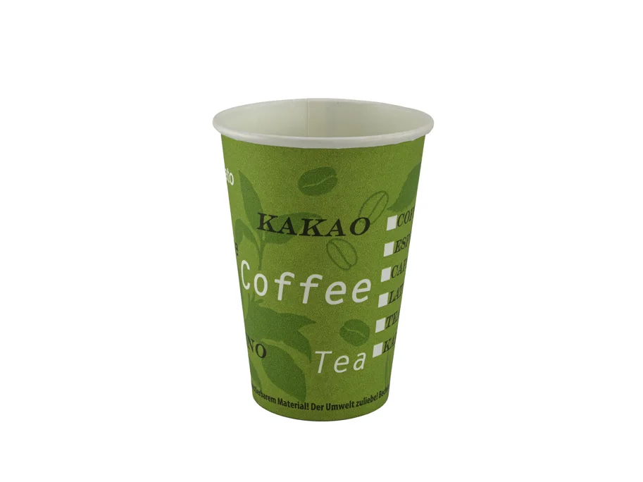 Bio Kaffeebecher aus Karton,  grün, 1.8 dl