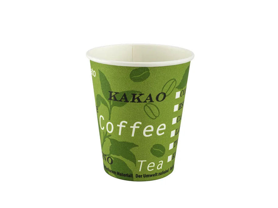 Bio Kaffeebecher aus Karton, grün, 2 dl