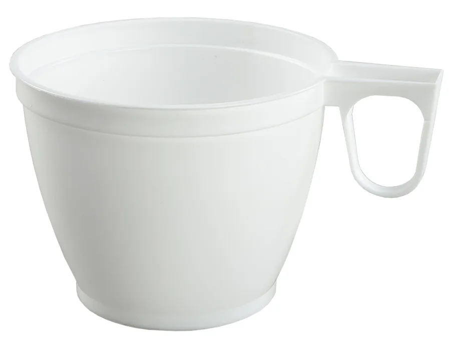 Tasse à café jetable en PS, blanc, 1.6dl