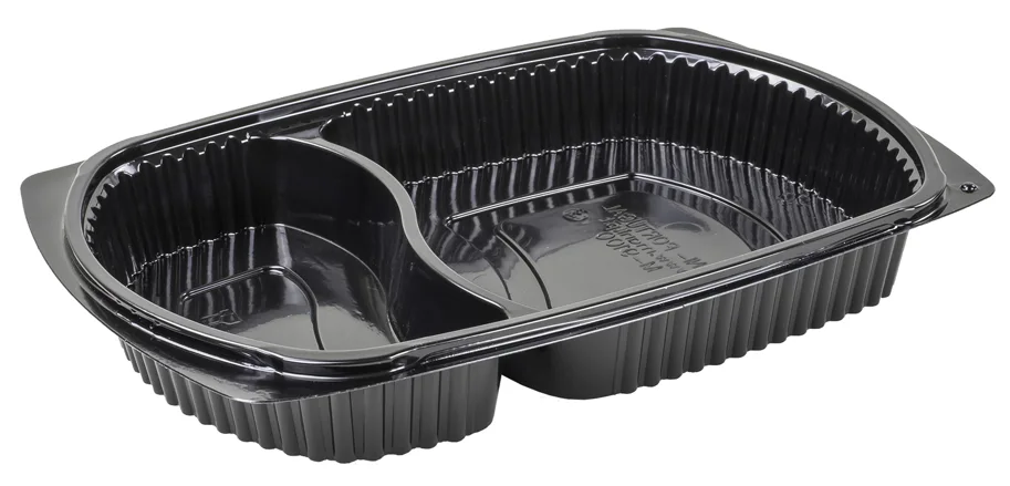 Barquette take-away, noir, 1000g, deux compartiments