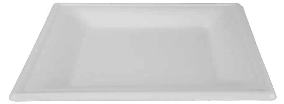 Einweg Teller aus Bagasse, weiss, 260 x 260 mm