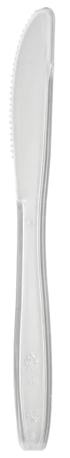 Couteau jetable en PS, transparent, 19cm