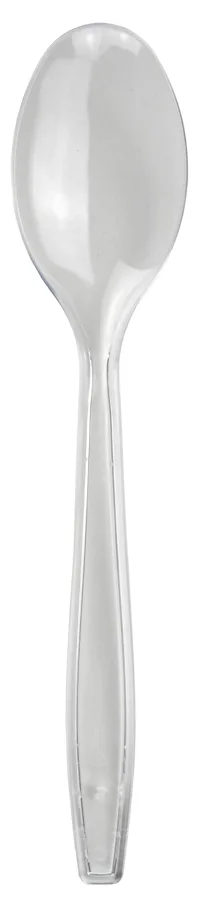 Cuillère jetable en PS, transparent, 19cm
