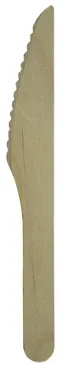 Bio Einweggeschirr Messer aus Holz, braun, 16.5 cm