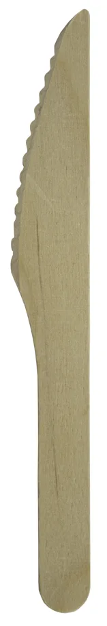 Couteau jetable en bois, brun, 16.5cm