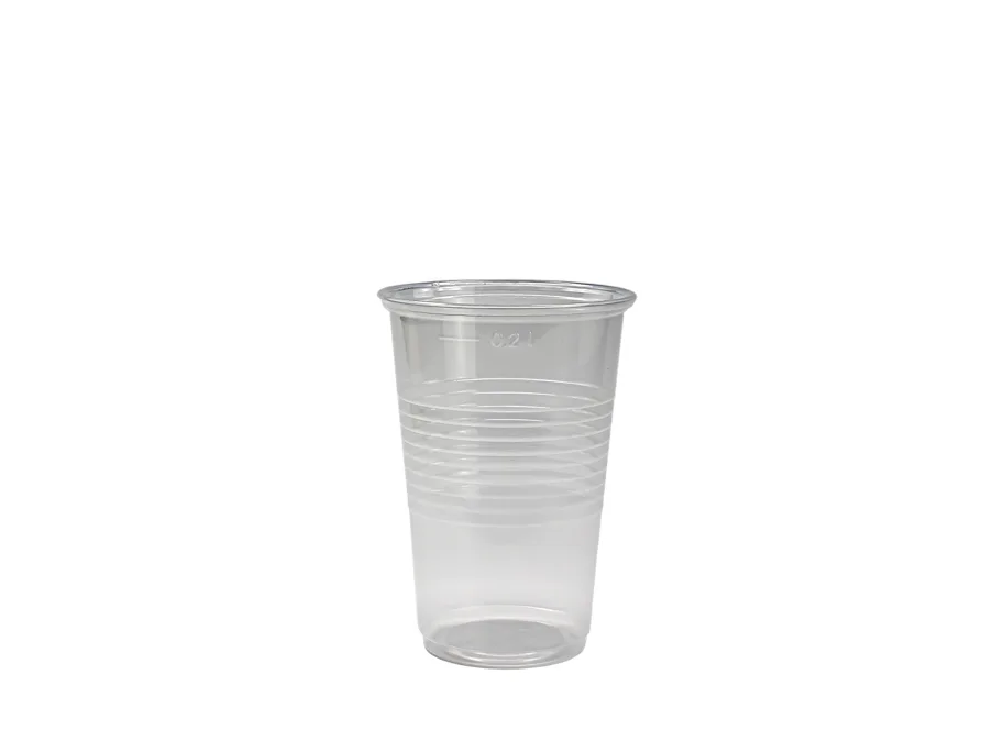 Einweg Trinkbecher aus PP, transparent, 2 dl