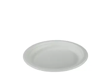 Einweg Teller aus Bagasse, weiss, 18 cm