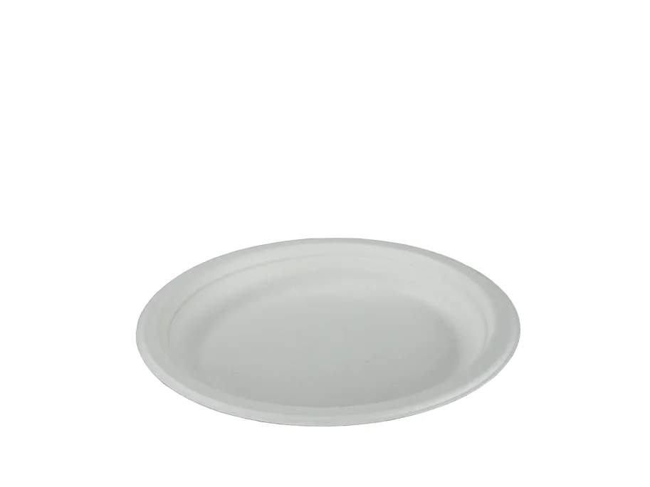 Assiette en bagasse, blanc, Ø18cm