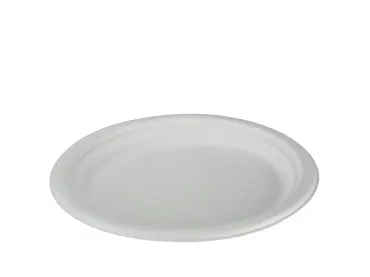 Einweg Teller aus Bagasse, weiss, 22 cm