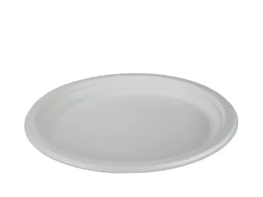 Einweg Teller aus Bagasse,  weiss, Ø 26 cm