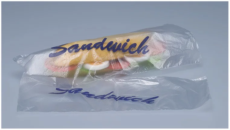 Sandwichbeutel aus PP, transparent, mit Druck
