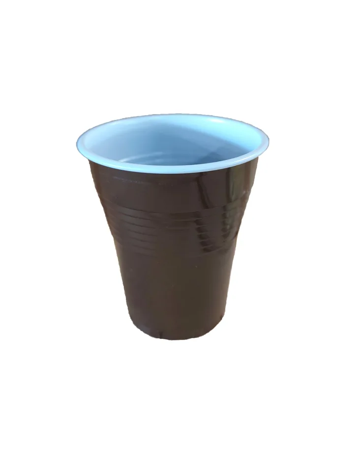 Automatenbecher aus PS, braun-weiss, 1.5dl