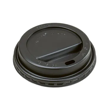Kartonbecher Deckel aus PS, schwarz, Ø 62 mm, mit Trinkloch