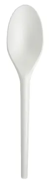 Bio Einweggeschirr Löffel aus PLA, weiss, 17 cm