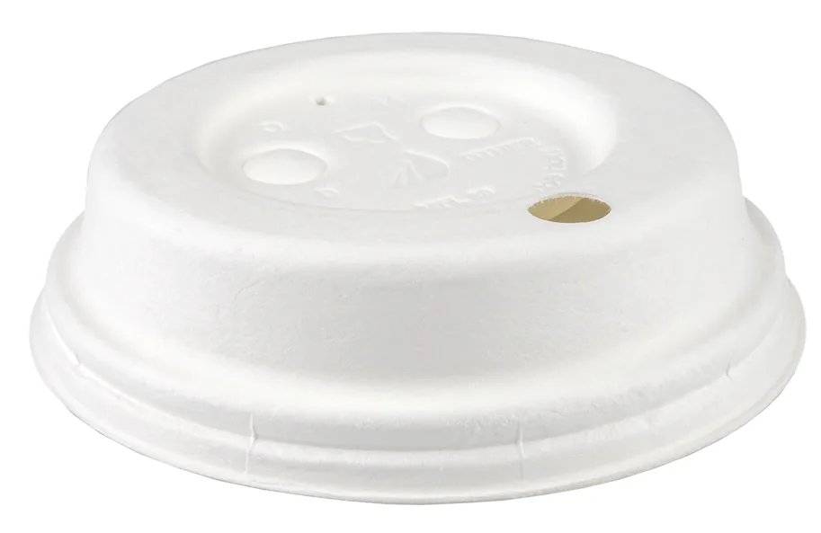 Couvercle pour coffee-to-go en bagasse, blanc, Ø70mm