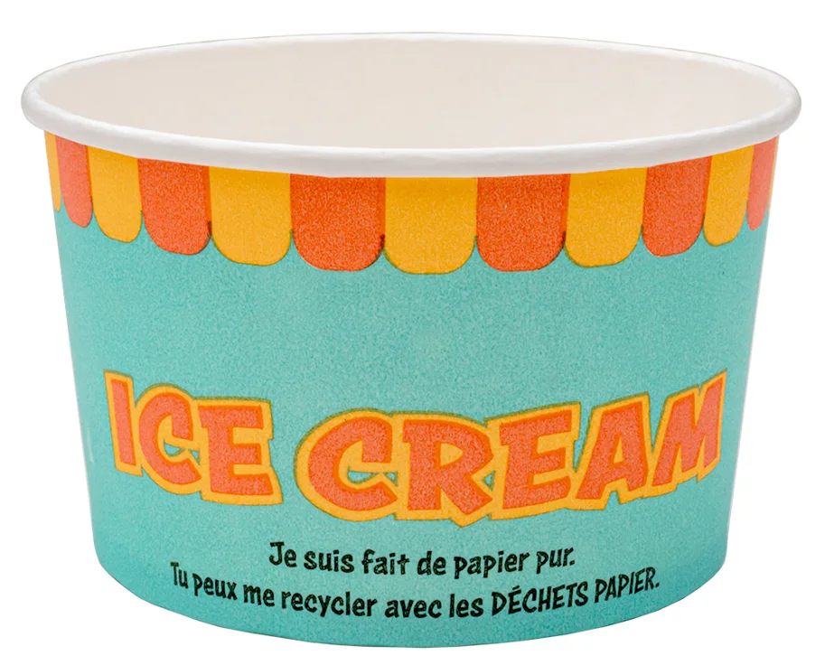 Gobelet à glace en carton, imprimé, 260ml