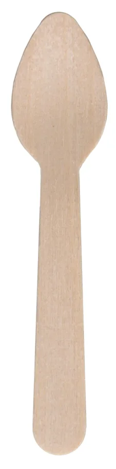 Bio Einweggeschirr Kaffeelöffel aus Holz, braun, 11cm