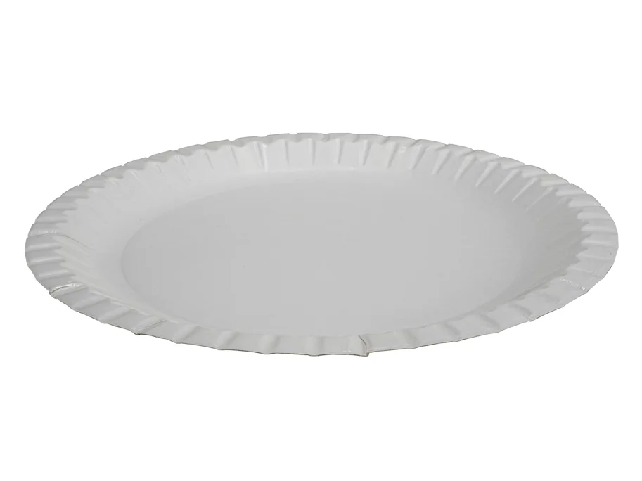 Assiette en carton, blanc, Ø23cm