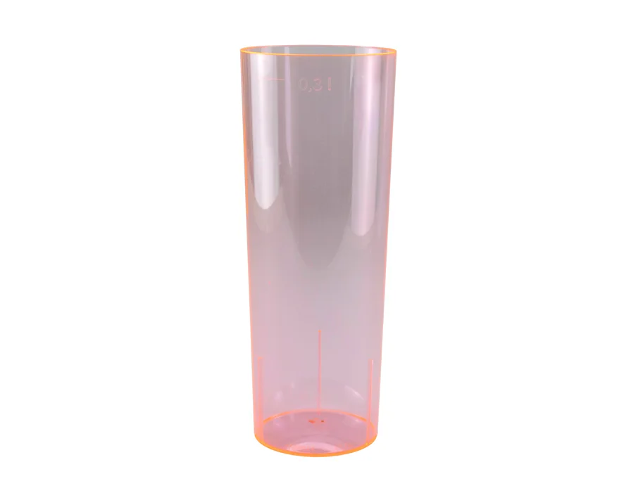 Gobelet Longdrink jetable en PS, orange brillant, 3dl