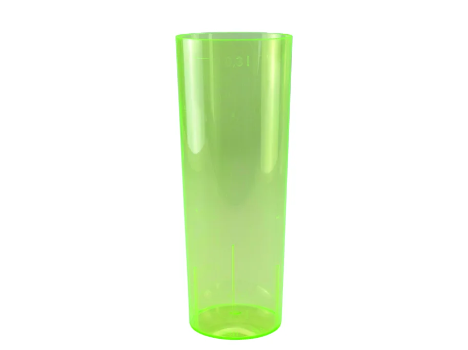 Einweg Longdrinkbecher aus PS, grün, 3 dl