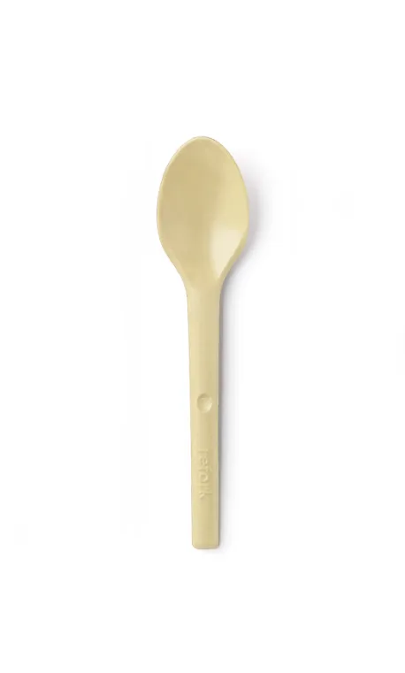 Cuillère à café jetable Refork, beige, 12cm