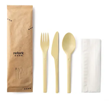 Set de couverts Refork: couteau, fourchette, cuillère et serviette