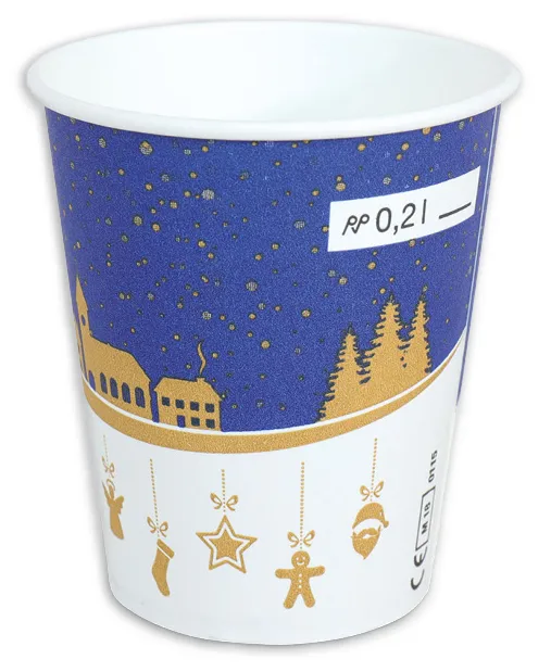 Gobelet à café en carton "noël", imprimé, 2dl
