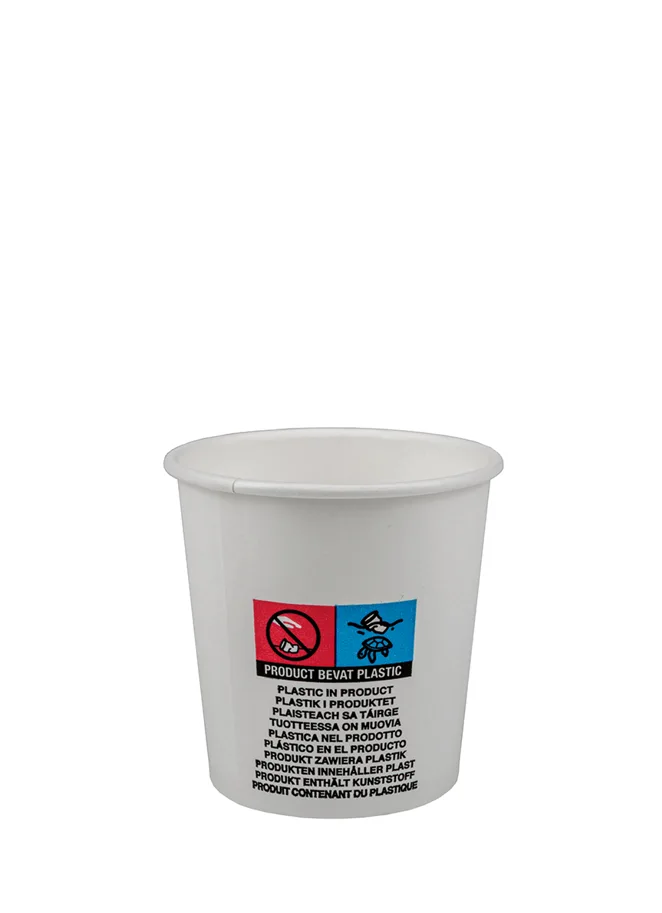 Trinkbecher aus Karton weiss, 1 dl