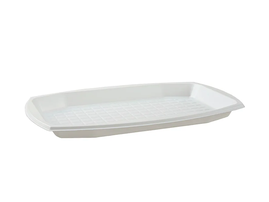 Assiette jetable en PS, blanc, 208x138x1.5mm