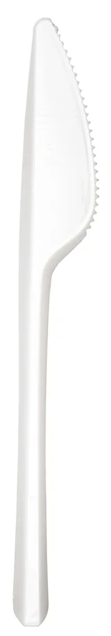 Couteau jetable en PS, blanc, 17cm