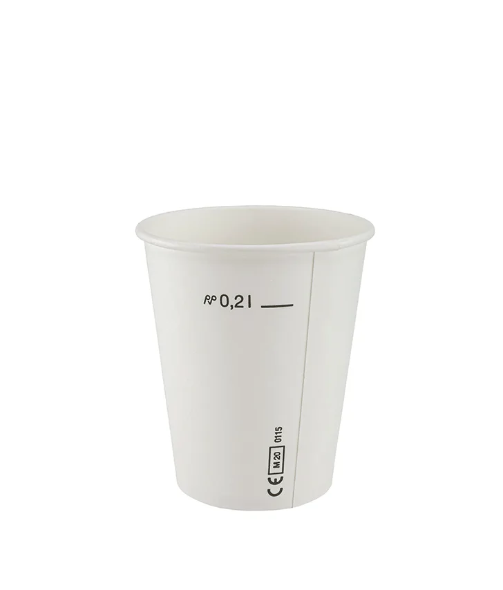 Kaffeebecher aus Karton, weiss, 2dl