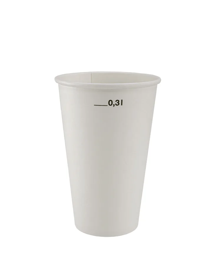Kaffeebecher aus Karton, weiss, 3dl
