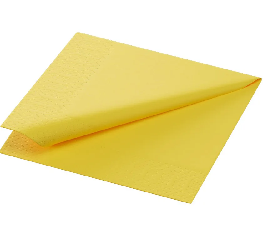 Servietten aus Papier, gelb, 24 x 24 cm, 3-lagig