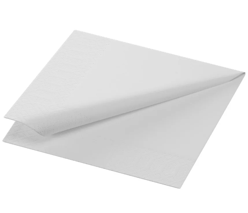 Servietten aus Papier, weiss, 24 x 24 cm, 3-lagig