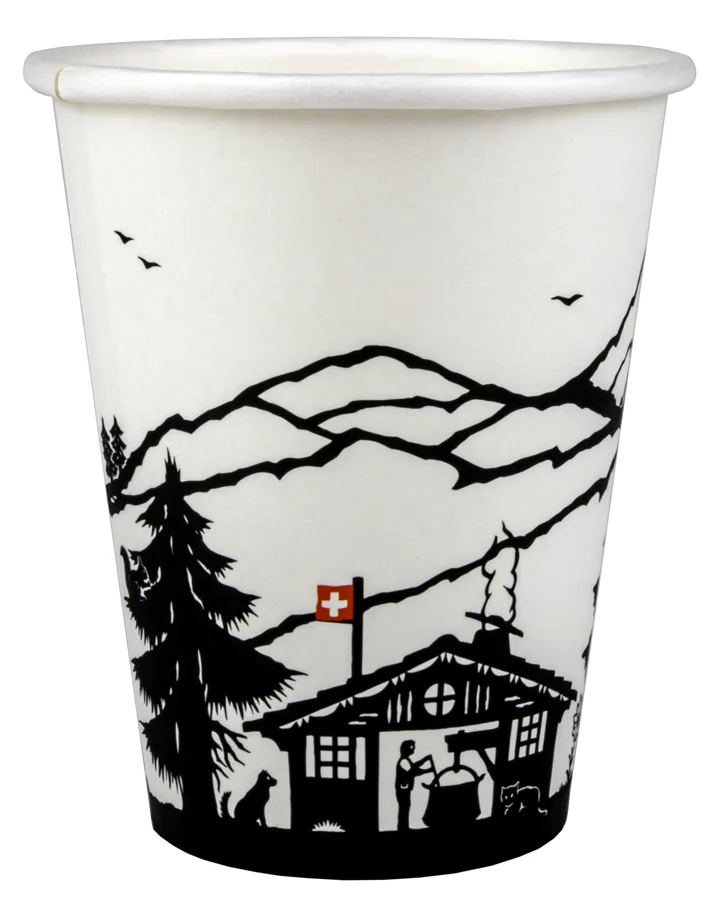 Gobelet à café en carton avec motif papier découpé, 2dl