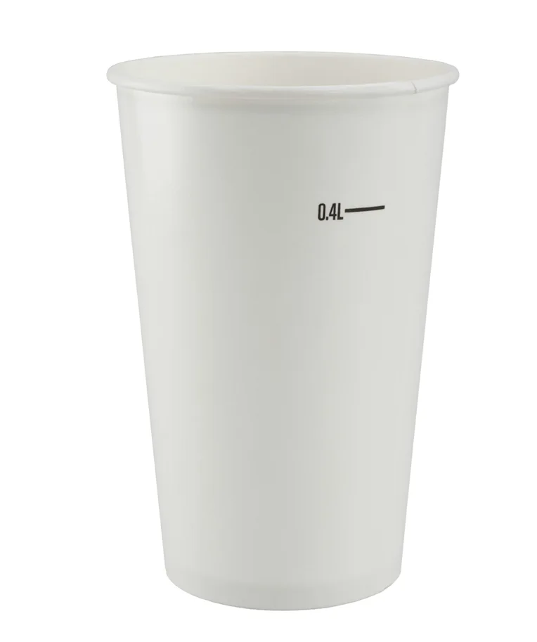 Trinkbecher aus Karton, weiss, 4 dl
