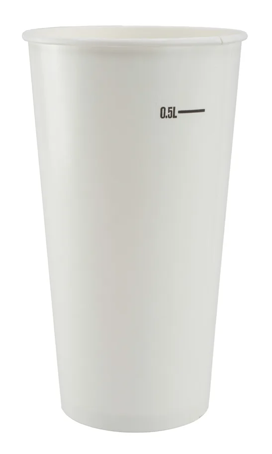 Trinkbecher aus Karton, weiss, 5 dl